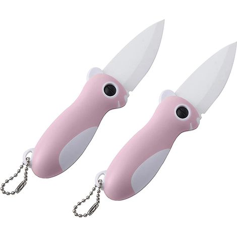 Couteau à éplucher céramique, couteau pliant de poche, lame ultra-affûtée pour fruits et légumes, coupe facile, transport pratique (1/4)