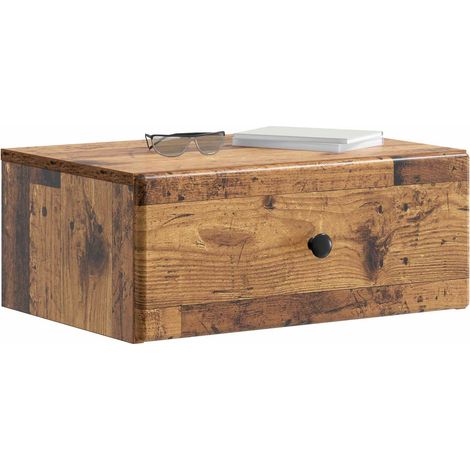 Maison Exclusive - Mobiletto da notte a muro Legno antico 49 x 34,5 x 20 cm