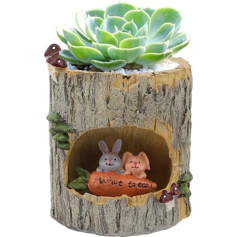 Pots de fleurs créatifs avec trous de drainage en résine, vases décoratifs pour plantes grasses, fleurs, cactus, jardinage et intérieur.