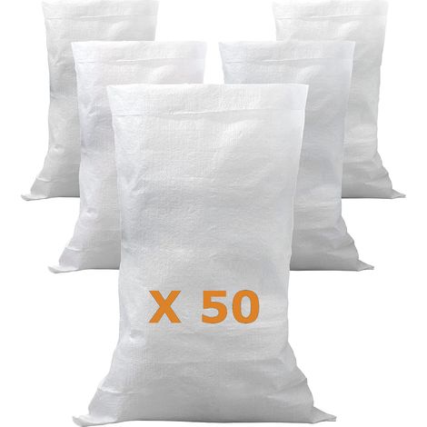 Sac de gravats renforcé de 50 L, 56 x 96 cm chaque unité, lot de 50 unités