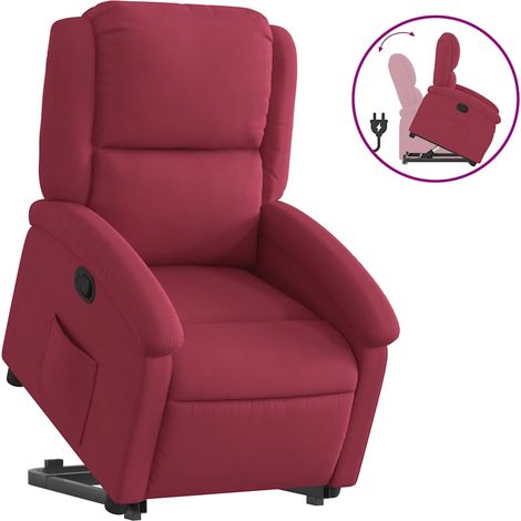 Maison Exclusive - Sillón reclinable elevable terciopelo rojo tin