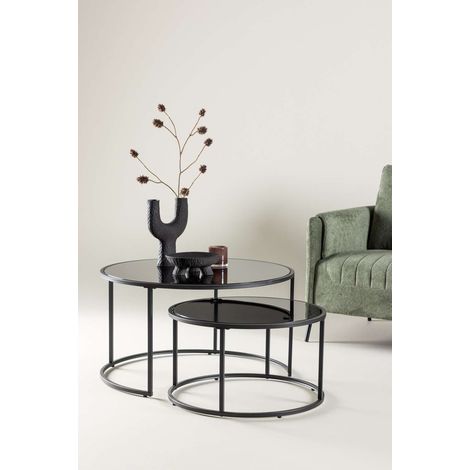 Twin table basse ensemble de 2 noir.