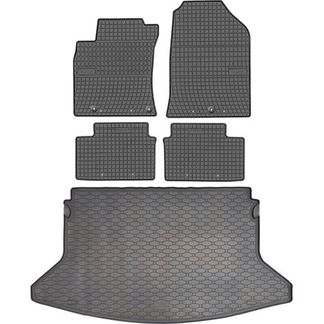 Hyundai i30 II Hatchback de 2017 (JUEGO) - Alfombrillas de goma para coche + alfombrilla para maletero