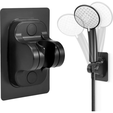 Support Mural Pommeau de Douche en Platique Support de Douche Mural Réglable Support de Douche Autocollant Support de Pommeau de Douche sans Perçage pour Salle de Bain (1/5)