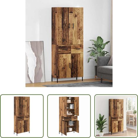 vidaXL Buffet mural - Haut Armoire Bois Ancien 69,5 x 34 x 180 cm Bois d'ingénierie (1/5)