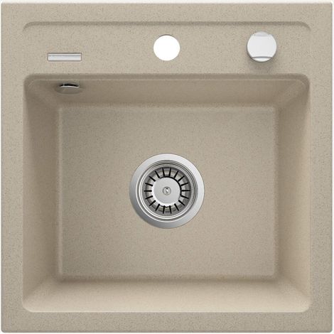Lavello cucina in granito con 1 vasca 44x44 cm sabbia - Zeno