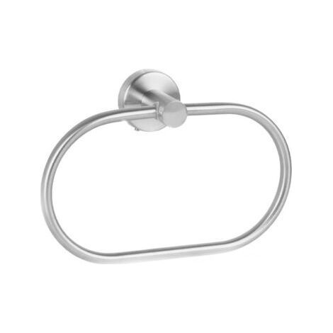 Selbstklebender ovaler Handtuchhalter für Badezimmer aus Edelstahl SUS 304 – Wandmontage, Silber