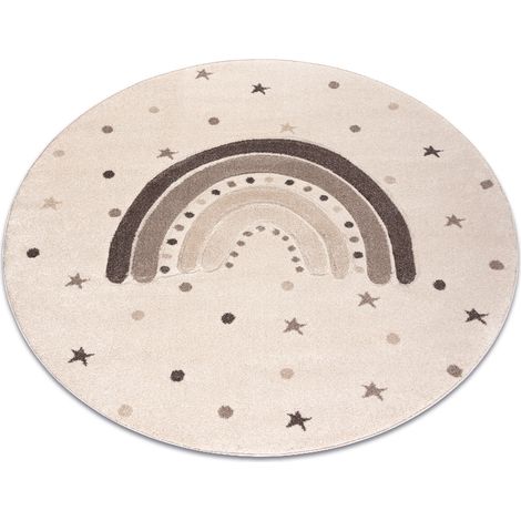 Tappeto KIDDO 5151 cerchio crème / beige, arcobaleno, stelle pour enfants, sensoriel beige rotondo 120 cm (1/5)