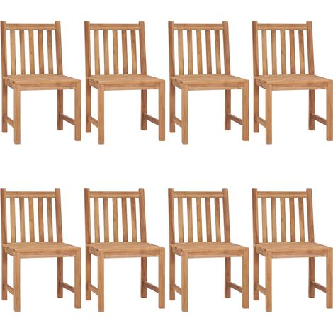 Maison Exclusive - Gartenstühle 8 Stk. mit Kissen Massivholz Teak