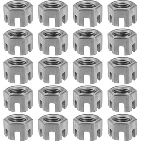 Pack of 20 M14 x 1.5 mm Hexagonal Slotted Nuts Carbon Steel 4.8 Grade for Mechanical Industry Garage Home Furniture Fasteners (1/5)