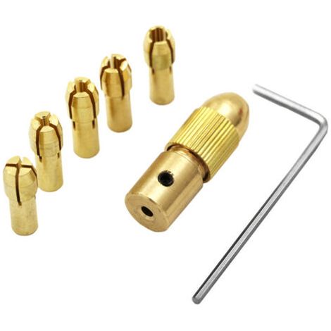Petit Collet de Foret électrique, Petite Perceuse électrique Bit Collet Drill Chuck Set Avec clé 7Pcs (1/5)