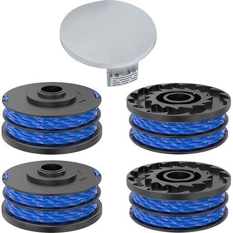 4 Bobine Fil Coupe Bordure Compatible avec Ryobi RAC123,Convient pour Ryobi RLT4027, RLT4125, RLT5027, RLT6030, RLT5127,Ø1,5mm-8,3m,avec Capuchon RAC122(4 Bobine+1 Couvercle) (1/5)