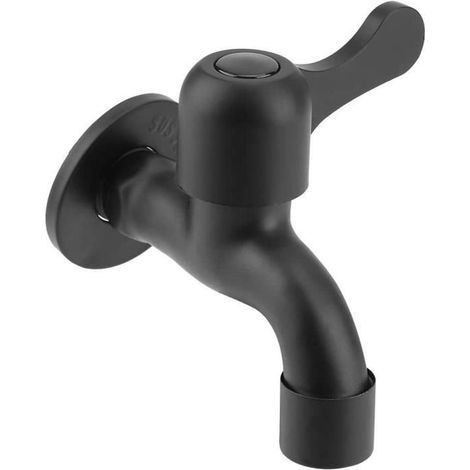 Robinet - Support Mural - Acier Inoxydable 304 - Noir - Style Européen - G1/2 (1/4)