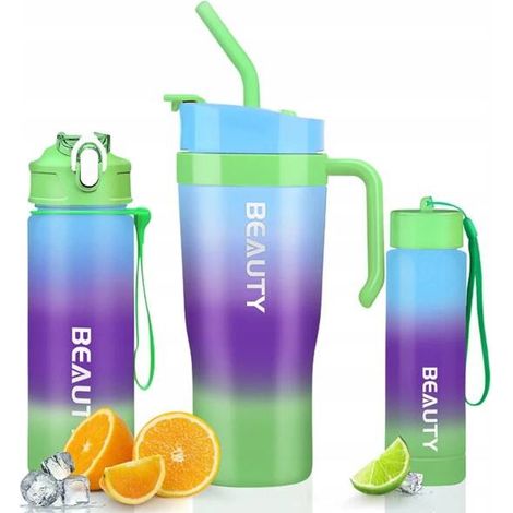 ECARLA Set di 3 borracce blu e verde sfumato BD13WZ2 (1/5)