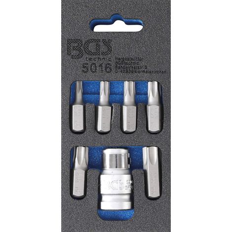 Jeu d’embouts de tournevis 10 mm (3/8") profil T 7 pièces