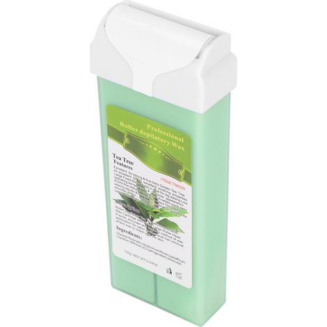 Rouleau de cire dépilatoire 100 g pour le corps, les jambes, la poitrine, les bras, le maillot et les aisselles. Cire à l'arbre à thé. (1/5)