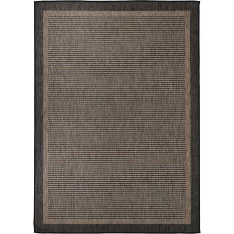 vidaXL Alfombra de exterior de tejido plano marrón oscuro 120x170 cm (1/5)