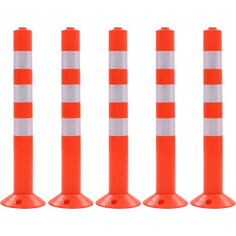 vidaXL Traffic Control Bollards 5 pcs Plastic 75 cm