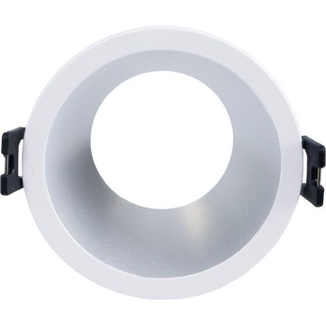 Collerette spot encastrable ronde - Faible UGR - Découpe Ø75mm - Argent