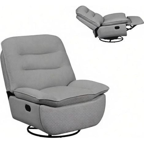 Poltrona relax girevole e a dondolo con poggiapiedi, grigio scuro, 95 x 49,5 x 106 cm (1/5)
