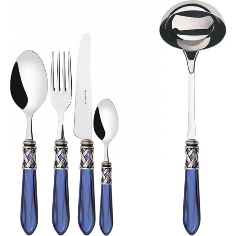 ALADDIN Ghiera Argento Anticato, Posate Set 49 Pz, Scatola