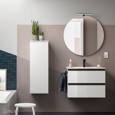Schrank wandhängend SPIRIT 700 2 Metallauszug mit Softeinzug WEIß GLÄNZEND 697 x 540 x 450 mm (1/5)