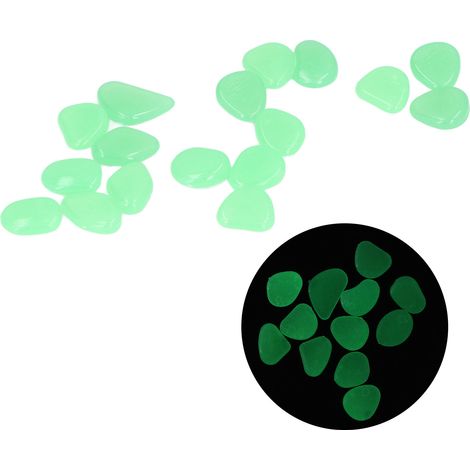 Pierres phosphorescentes d'extérieur, galets phosphorescents, pierres fluorescentes luminescentes, jardins, cours, trottoirs, sentiers de jardin phosphorescents, 200 pierres/sac, bleu-vert. (1/5)