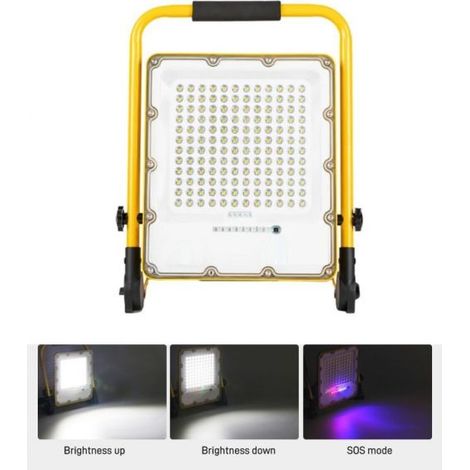 FARO FARETTO 200W LED EMERGENZA BATTERIA RICARICABILE PORTATILE ESTERNO T1200