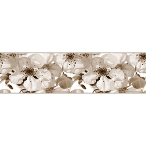 Frise de papier peint adhésive fleurs - 14 x 500 cm de Sanders & Sanders
