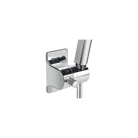 Support de pommeau de douche,avec support à ventouse pour pommeau de douche rotatif à 360°, Montage,sans perçage,pour baignoire et douche (Argent)