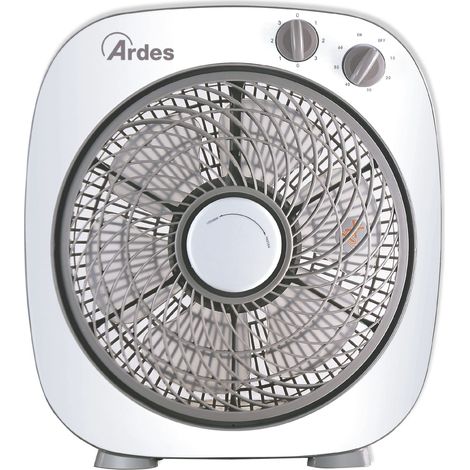 Ardes AR5B24 Floor 26 Ventilatore Box 26 cm 6 pale 3 velocita' 45 W Timer 60 min colore Grigio Bianco (1/5)