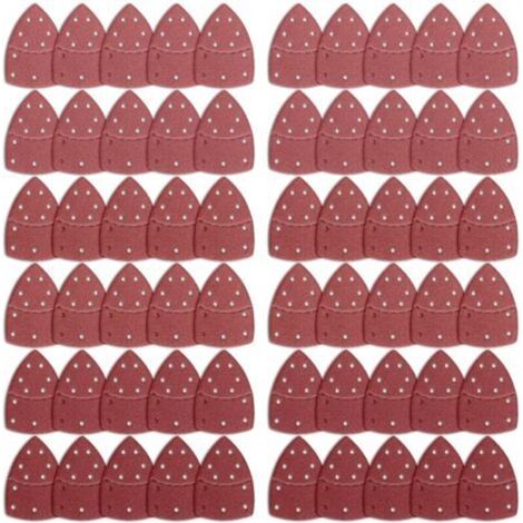 60 Sanding Sheets for Mouse Sander, Triangles Mouse Sander Sanding Paper, Mouse Sanding Paper for Bosch Multi-Sanders, 11 Assorted Holes 40/60/80/120/180/240 Grit (1/4)