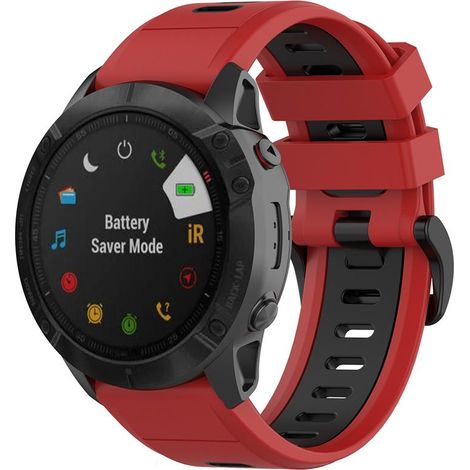Bracelet de rechange compatible avec les montres Garmin Fenix 7X/Fenix 6X GPS/Fenix 6X PRO : bracelet en silicone de 26 mm avec système de fixation rapide et outil inclus.