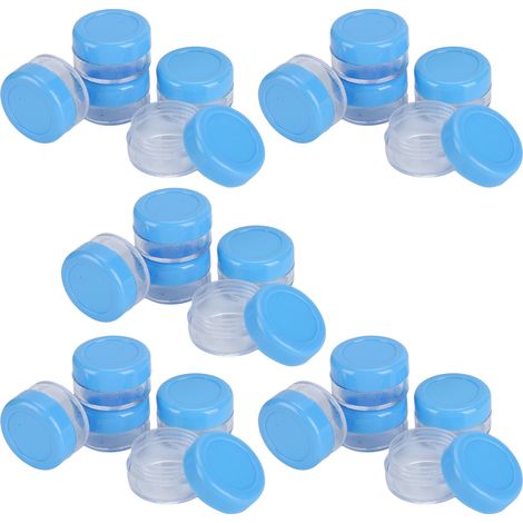 25 leere runde Plastikflaschen, leere Vorratsgläser, transparente Boxen für DIY-Projekte (1/5)
