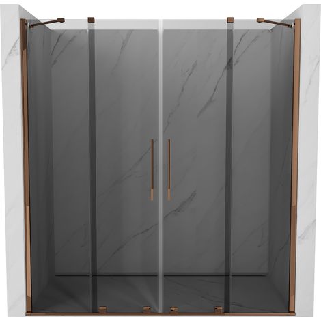 Mexen Velar Duo Schiebetüren für die Dusche 200 cm, Graphit, Roségold - 871-200-000-42-60 (1/5)