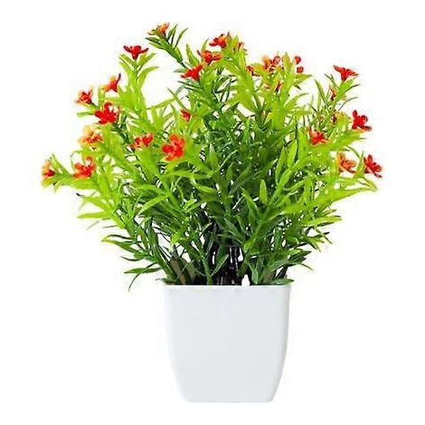 Plante artificielle en pot miniature, résistante aux UV, facile d'entretien, réaliste, sans arrosage, idéale comme centre de table ou décoration intérieure.orange (1/5)