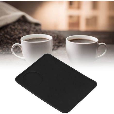 Rechteckige schwarze Silikon-Kaffee-Tampingmatte, K-Form, rutschfest, Unterlage für Kaffeematten (1/5)