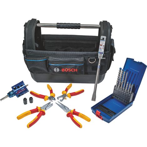 Kit di installazione per elettricisti Bosch + borsa portautensili GWT20