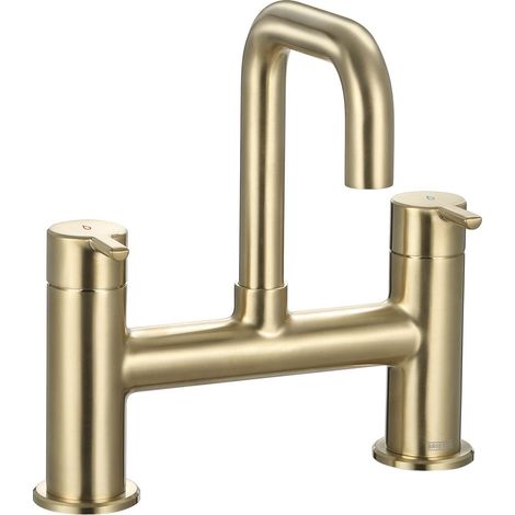Bristan Altum Bath Filler Tap Pillar Mounted - Brushed Brass