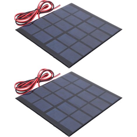 2 Stück DC5V 500mA Solarzellen-Leistungsmodul, polykristallines Silizium-Solarmodul mit 100cm Kabel (1/5)