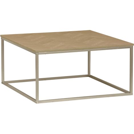 Herringbone square coffee table Natural 80x80x40 cm - Budapest (1/5)