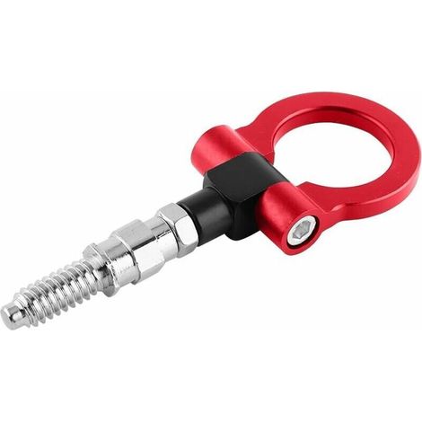 Crochet de Remorquage, Kit de Remorque de Remorquage Automatique Universelle Anneau de Remorquage Crochet d'Attelage de Voiture en Alliage d'Aluminium(Red) (1/4)