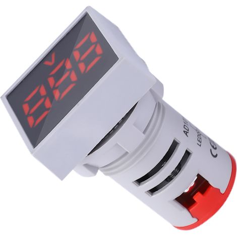 Voltmètre numérique LED mini AC20-500V, voyant carré rouge, indicateur de tension à affichage digital, lampe signal 12-24V, mesure précise, panneau de contrôle. (1/5)
