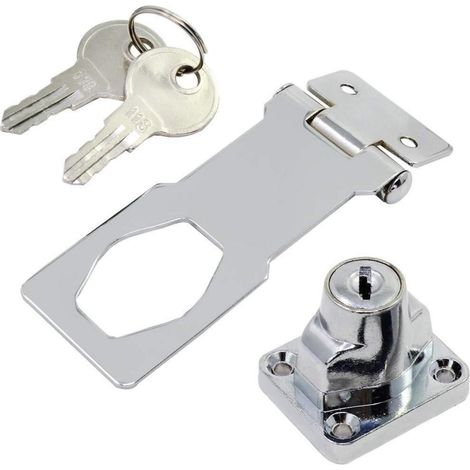 Loquet avec serrure et clé pour petites portes et armoires, acier chromé