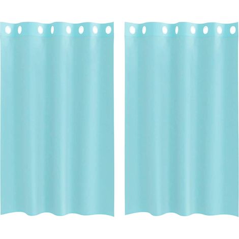 Maison Exclusive - Rideaux en voile avec œillets 2 pcs turquoise