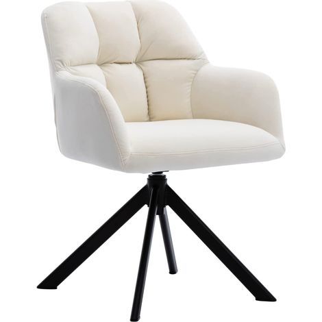 Sessel Samt Schreibtischstuhl Drehstuhl ohne Rollen Modern Polsterstuhl für Home Office/Wohnzimmer, Lehnstuhl, Beige