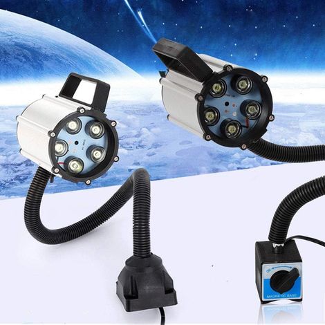 Lampe de machine - outil, lampe de tour, LED 5W col de cygne, lampe imperméable à l'eau tête de lampe 360 ° directionnelle tuyau support poignée tour lumière atelier laboratoire (1/5)