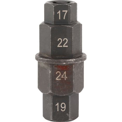 Jeffergarden Outil de démontage d'essieu de moto 17/19/22/24 mm clé hexagonale de retrait de broche en fer (1/5)
