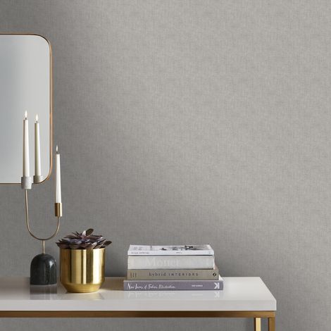 Papier peint intissé Lin Shimmer 1005 x 52cm Gris (1/5)