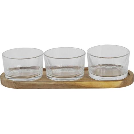 Set aus 3 Tapasette-Schalen aus Glas